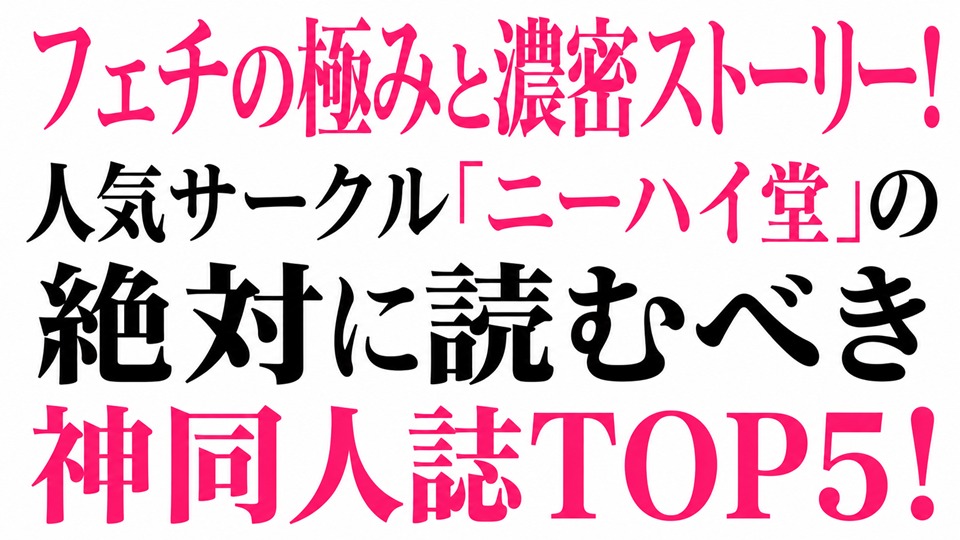 フェチの極みと濃密ストーリー！人気サークル「ニーハイ堂」の絶対に読むべき神同人誌TOP5！